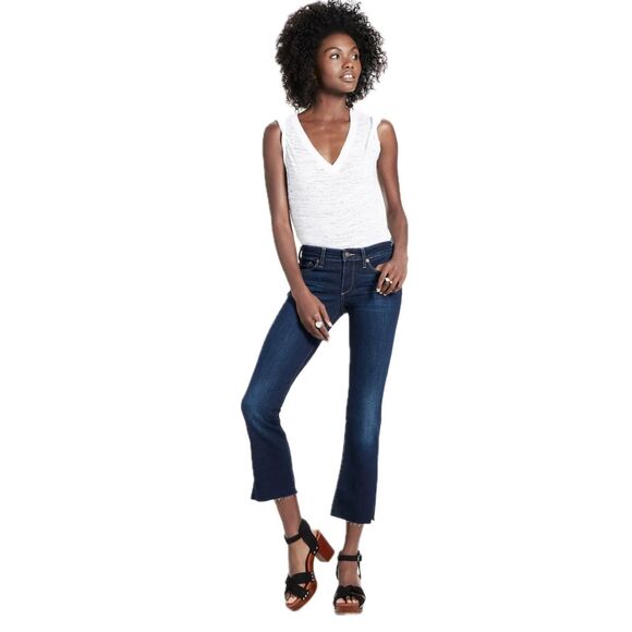 Lucky Brand Orta Premium Mid Rise Sweet Boot Side Slits Cropped Denim Jeans 2/26 - Picture 2 of 10